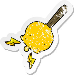 retro distressed sticker of a cartoon bell