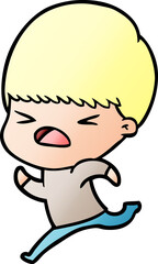 cartoon stressed man