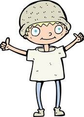 cartoon boy with positive attitude