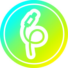 electrical plug circular icon with cool gradient finish