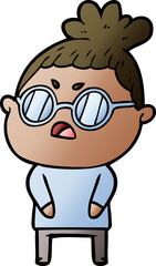 cartoon annoyed woman