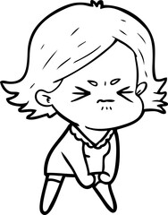 cartoon angry woman