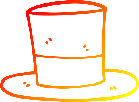recommend clip art: warm gradient line drawing of a cartoon top hat