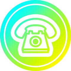 old telephone circular icon with cool gradient finish