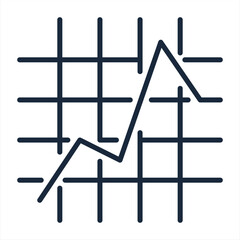 A flat vector icon of business growth statistical analysis.Infographic report having gain and loss statistical data, flat icon