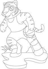 Tiger Basketball player Basketball Sport Animal Vector Graphic Art Illustration