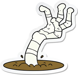 sticker of a cartoon spooky monster hand