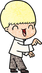 happy cartoon boy