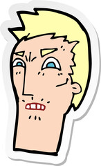 sticker of a cartoon angry face