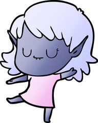 happy cartoon elf girl