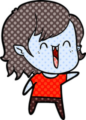 cute cartoon happy vampire girl