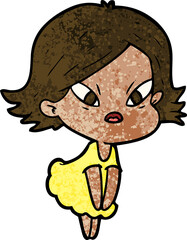 cartoon stressed woman