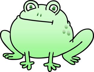 gradient shaded quirky cartoon frog
