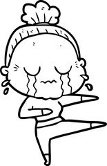 cartoon old dancer woman crying