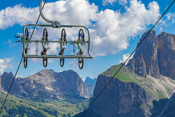 Transport of mountainbikes with the cable car