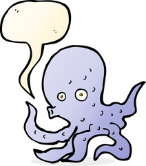 cartoon octopus with speech bubble