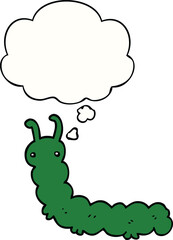 cartoon caterpillar with thought bubble