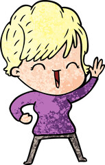 cartoon laughing woman