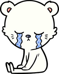 sad little polar bear cartoon