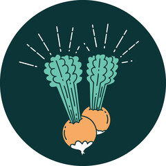 icon of a tattoo style beets with leaves