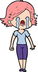 cartoon woman crying