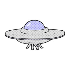 freehand drawn cartoon flying saucer