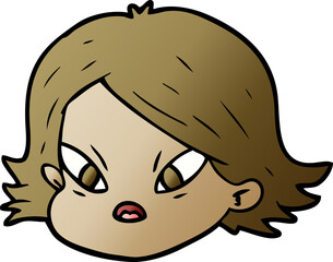 cartoon female face