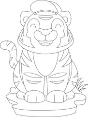 Tiger Cap Animal Vector Graphic Art Illustration