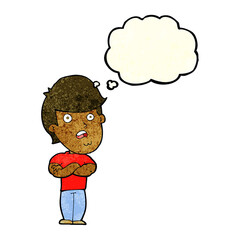 cartoon dissapointed man with thought bubble