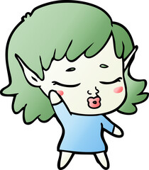 pretty cartoon elf girl