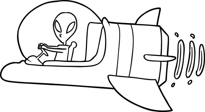 cartoon alien spacecraft