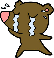cartoon crying bear