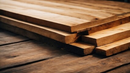 Oak sawn boards from the forest