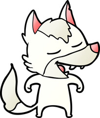 cartoon wolf laughing