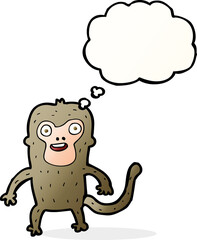 cartoon monkey with thought bubble