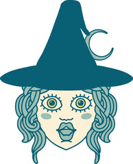 Retro Tattoo Style human mage character