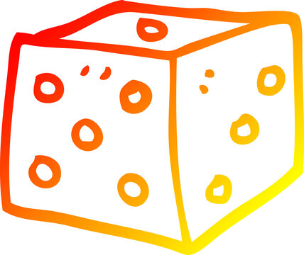 recommend clip art: warm gradient line drawing of a cartoon red dice