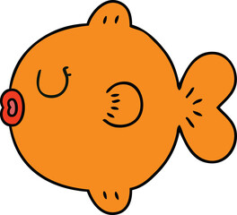 hand drawn quirky cartoon fish