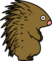 cartoon doodle spiky hedgehog