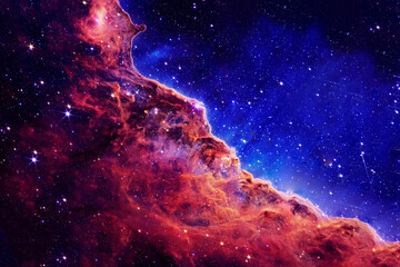 Red cosmic nebula. Elements of this image furnished by NASA