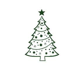  Christmas tree, modern flat design