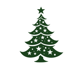  Christmas tree, modern flat design