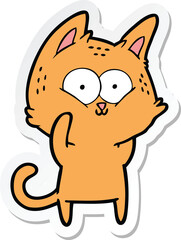 sticker of a cartoon cat