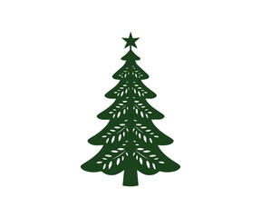  Christmas tree, modern flat design