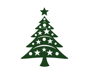  Christmas tree, modern flat design