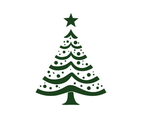  Christmas tree, modern flat design