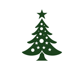  Christmas tree, modern flat design