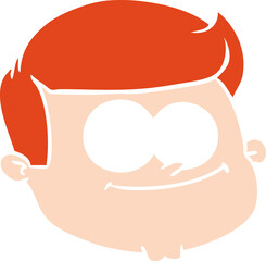 flat color style cartoon male face