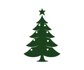  Christmas tree, modern flat design