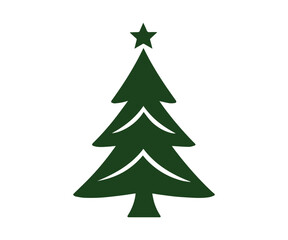  Christmas tree, modern flat design